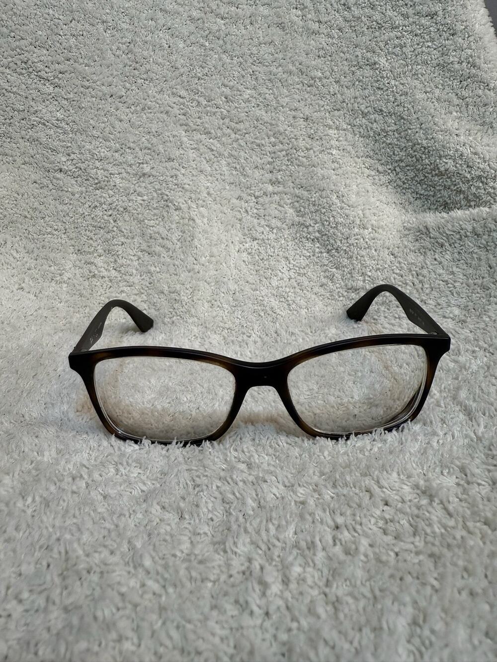 Ray-Ban Tortoise Shell Rectangular Eyeglasses Frames With Case
